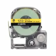 K-Sun 212BY Black on Yellow PX Tape 1/2" KSun Epson 212BYPX