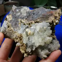 在飛比找蝦皮購物優惠-[友克鑫礦業]bb201約重474.4g-水晶共生方解石 原