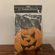 Artmark 60” Pumpkin Jack-o-lantern Windsock Halloween 1994 Vintage Decoration