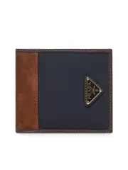 Prada Logo Plaque Two-Tone Bi-Fold Wallet One size Black