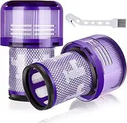 [Leadaybetter] Pack of 2 Replacement Filter for Dyson V12 Detect Slim Absolute Vacuum Cleaner, Washable Replacement Parts HEPA Filter Accessories with 1 Brush, Replace # 971517-01