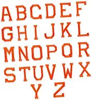OHPHCALL 2 Letter Cloth Sticker Applique Letters Sew on Alphabet Fabric Chenille Winter Themed Alphabet Embroidery Patch Clothing Sew Embroidery Applique Patches Felt Orange