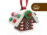 Gingerbread House Christmas Tree Ornament | Made with 100% Genuine New LEGO