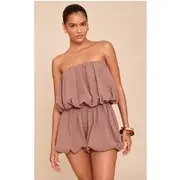 Mushroom Puffball Detail Bandeau Playsuit, Mushroom