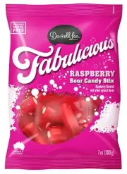 Darrell Lea Fabulicious Raspberry Sour Candy Stix 7 oz