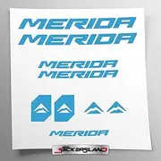 Sticker Set Compatible with Frame Merida New MTB Mountain Bike and Helmet | Decals Sticker Bicycle Sticker with Logos | Stickersland® (Light Blue Matte)