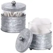 Autumn Alley Glass & Galvanized Farmhouse Bathroom Apothecary Jar Set- 2 pieces