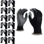 Cordova Cor-Touch Lite Premium Gloves, 15-Gauge, Black Nylon Shell, Gray Polyure