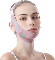 Reusable Chin Strap, V-Shaped Chin Face Tightening Band, Face Lifting Mask for Women, Adjustable Graphene Face Slimming Band (Purple)