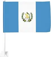 Guatemala Flag Car Flags, 18x12 Inch Window Clip Flag, Polyester Uv Protection Vivid Color And Fade, Double Sided Flag For Car