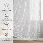 Romantic Lace Sheer Curtains Window Door Transparent Tulle Curtain Home Decor