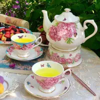 在飛比找ETMall東森購物網優惠-骨瓷咖啡杯英式下午茶杯紅茶茶壺茶具家用盤子家居裝飾擺設茶具