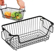 Freezer Organizer Bins,Fridge Pantry Organizer - Stackable Chest Freezer Organizer with Handles for 7 Cubic FT Deep Freezer