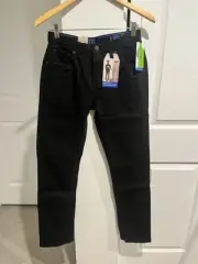 NWT Levis 502 Taper Leg Stretch Black Jeans Boys Size 16 Regular 28 x 30