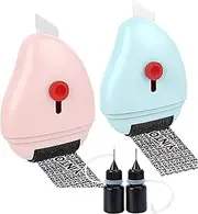 FGXY 2-Piece Identity Theft Protection Roller Stamps, Blackout Security, Anti-Theft, Privacy Safety, with 2 Ink Refills