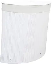Perfk Corner Bamboo Laundry Hamper, Washing Basket Towels Bin, Toys Organizer Basket with Lid and Removable Liner for Playroom