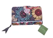 Vera Bradley Turnlock Wallet Flower Shower Wallet Clutch Retired 2014 BNWT
