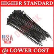 100 PCS 6" Black Cable Wire Tie 40 Lbs Zip Tie Nylon Fastener Secure Binding