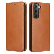 For Samsung Galaxy S21+ Plus Case Leather Flip Wallet Folio Cover Brown
