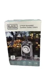 Black + Decker Outdoor 2 Grounded Outlets Timer Module 2 Pack BDXPA0030 (B19