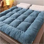 Thick Tradition Japanese Futon Mattress Foldable Full Tatami Mat Warm and Comfortable Floor Mattress Portable Roll Up Camping Mattress(Blue,90 * 200cm)
