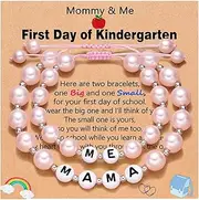 [YOTHIWAD] First Day of Kindergarten gift, mother daughter bracelet Back to school gift Kindergarten Preschool Bracelet, 8in, no gemstone