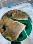 Green Solid Epoxy Resin Table Top Decorative Furniture Bar Accessories Home Deco