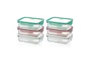 Glasslock 710ml Rectangular Storage Container Set w/ Lid 6pc