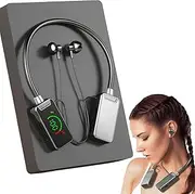 Foihletpath Sports Karaoke Bluetooth Earphones, Wireless Sound Card Earphones Karaoke, Newly Upgraded Bluetooth Neck Hanging Earbud Headset, Live Broadcasting Audio Earbud(Black)