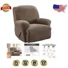 Machine Washable Stretch Pique Recliner Cover with Zipper Closure in Taupe