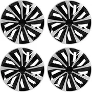 Hubcap 15 Inch Universal Wheel Covers Black Silver Design Fits 500 Most Cars Set of 4 Stylish Replacement for Enhanced Vehicle Appearance