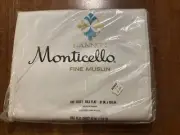 Cannon Monticello FINE MUSLIN Cotton FULL Flat Sheet White USA