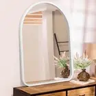 White Arched Mirror for Bathroom Vanity Mirror or Wall Decor