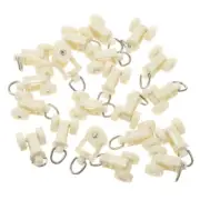 20pcs Curtain Wheels Drapery Rail Sliding Glider Curtain Track Roller Hook