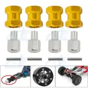 4x 12mm Wheel Hex Hub Adapter 15mm Extension For 1/10 RC Crawler SCX10 D90 Gold