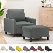 Sofa Chair with Footstool Single Sofa Lounge Sofa Armchair Couch Fabric vidaXL