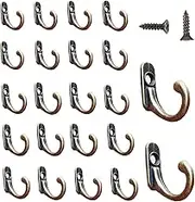60packs Mini Wall Mounted Coat Hook Ymaiss Single Coat Hanger Metal Kitchen Towel Little Hook Robe Hooks Key Hooks for Hanging Coffee Cups, Jewelry, Key, Hat and Other Small Items Vintage Bronze