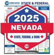 2025 Nevada NV State/Fed Labor Law All In 1 Compliance Poster Paper/Laminated