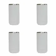 4x Annabel Trends 14.5cm S/S Can Cooler Beer/Soda Beverage Insulated Skinny WHT