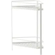 2 Tier Kitchen Bathroom Shelf Metal Shelving Spice Rack Storage Corner Organizer