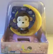Solar Dancing Brown Monkey on moon Bobble Toy Solar Powered
