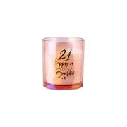 21st Rose Gold Chrome Candle Vanilla Scented 45hr Burntime Keepsake Gift Set