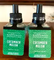 2 Bath & Body Works CUCUMBER MELON Wallflower Refill Bulbs