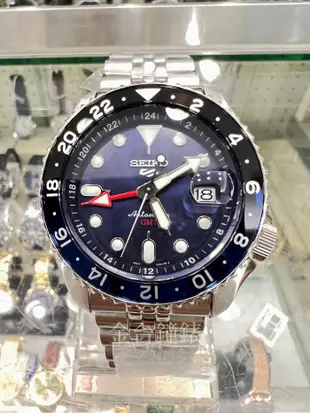 【金台鐘錶】SEIKO精工 SSK003K1 機械錶 5號盾牌 潛水表 GMT兩地時間 (藍水鬼) 42.5mm