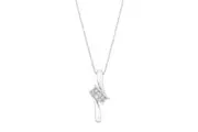 Tango Sterling Silver Round Brilliant Cut with 0.08 Carat tw of Diamonds Pendant