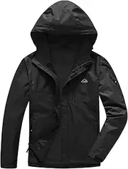 [TBMPOY] Men's Lightweight Rain Jackets Waterproof Hooded Running Cycling Hiking Raincoat Outdoor Windbreaker