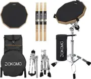 Drum Practice Pad with Snare Drum Stand Set, 12-Inch Double Sided Silent Prac...
