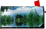 Mountain View Sunny Day Nature Magnetic Mailbox Covers,Post Box Cover Standard Size 21x18 Inches For Outdoor Garden Home Decor