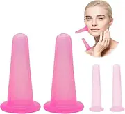 Set of 4 Silicone Cupping Glasses, Facial Cupping Set, Cupping Face Cupping Face, Massage Cupping Glass, Faces, Anti-Cellulite Cupping Device, Cupping Massager