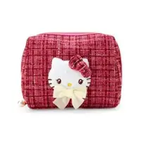 在飛比找O!MyGod購物商城優惠-Sanrio毛呢方型玩偶化妝包-Kitty冬日緞帶